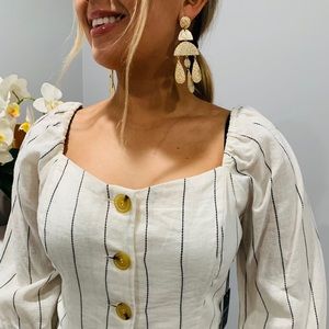 SOLD Forever 21 Stripped Shirt Black and White